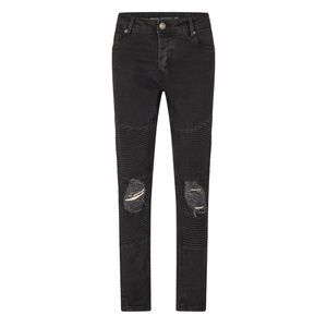 Brave Soul Mens Washed Ripped Skinny Jeans / Charcoal